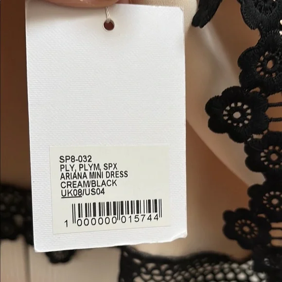 Self-Portrait Cream and Black Lace Dress - Picture 4 of 7